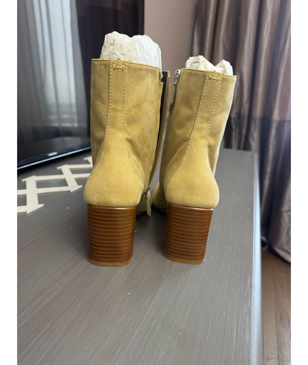HERMES Бежевые замшевые ботильоны, фото 3