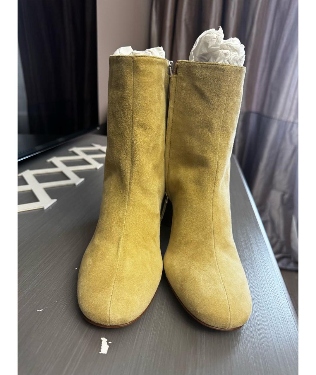 HERMES Бежевые замшевые ботильоны, фото 2