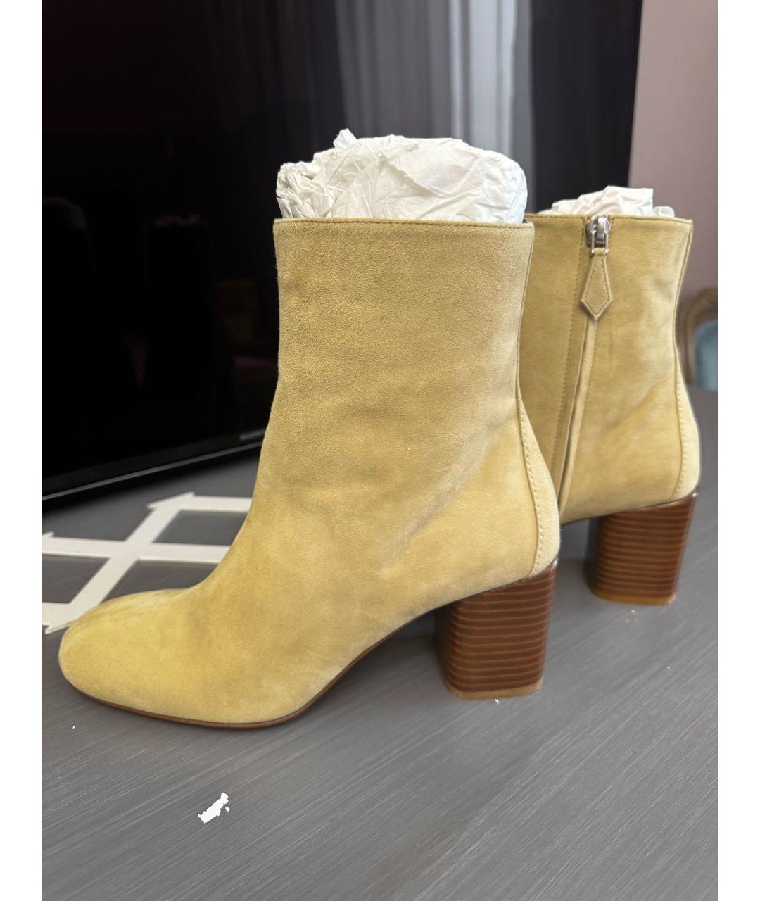 HERMES Бежевые замшевые ботильоны, фото 8