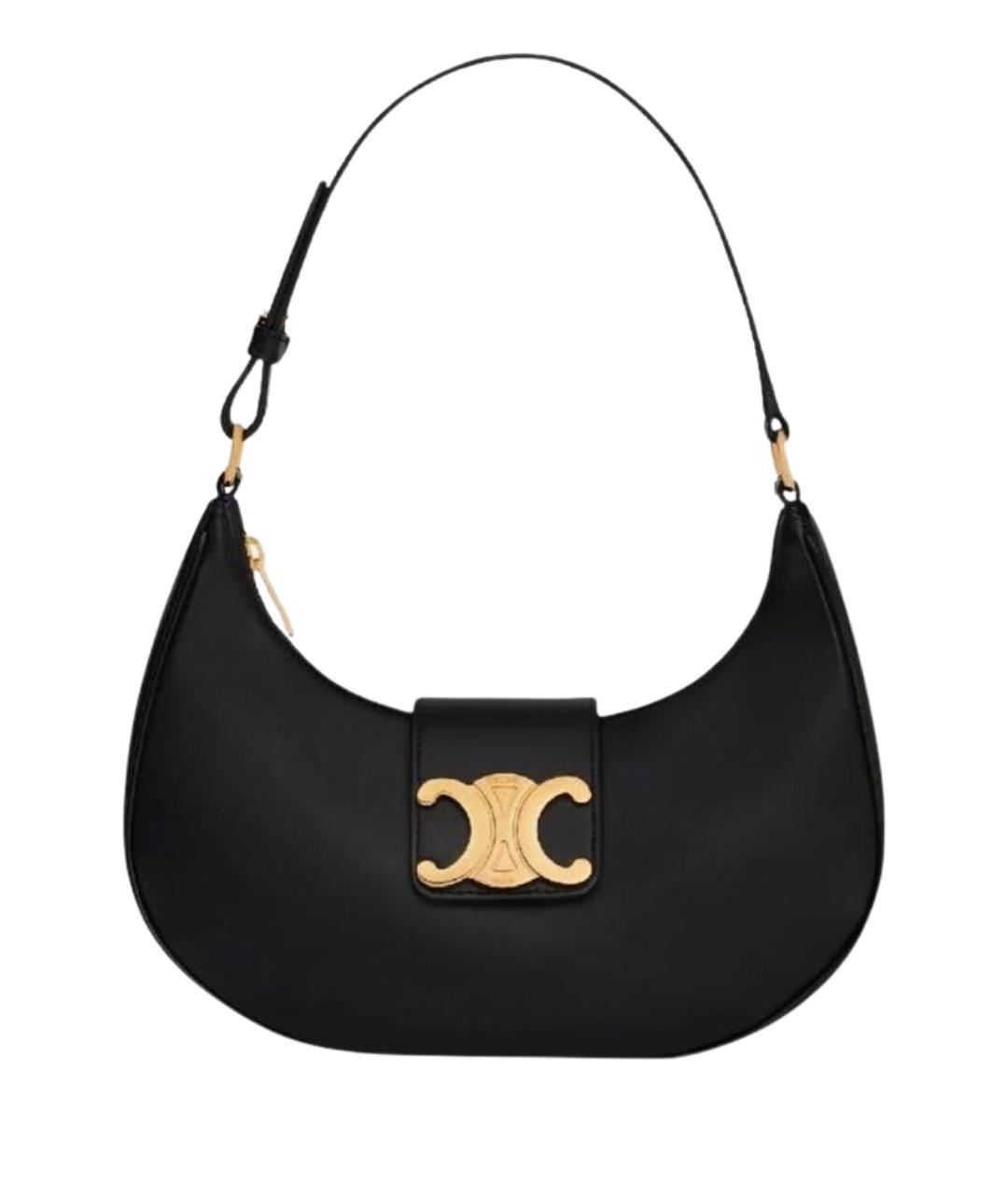 CELINE Черная кожаная сумка с короткими ручками, фото 1