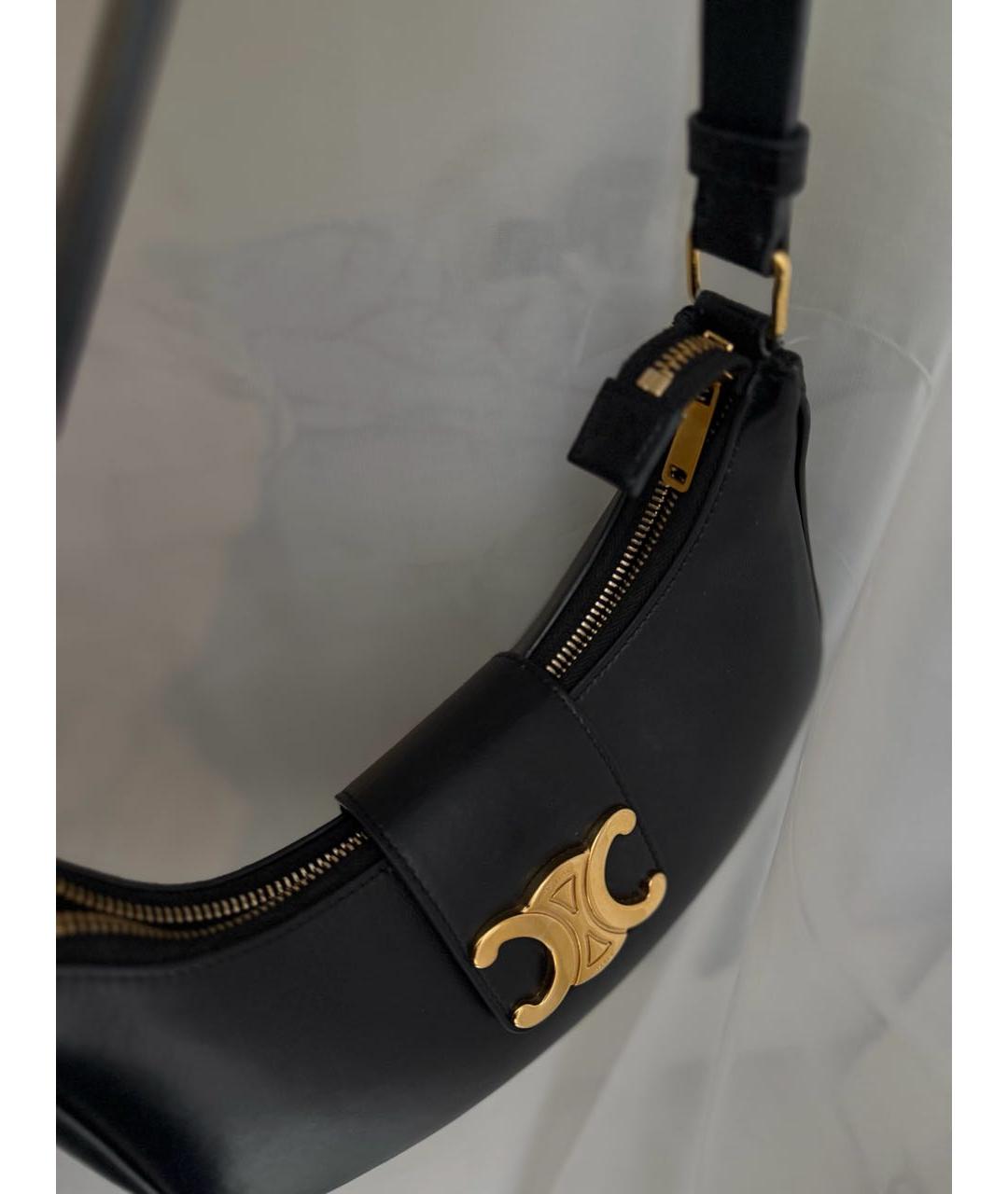 CELINE Черная кожаная сумка с короткими ручками, фото 5