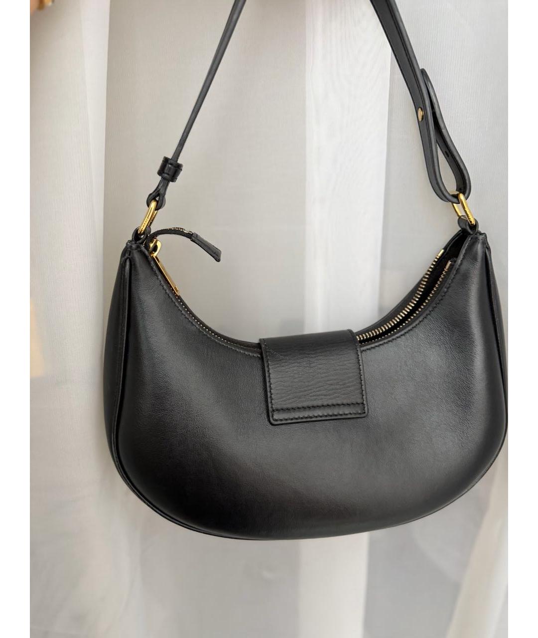 CELINE Черная кожаная сумка с короткими ручками, фото 8