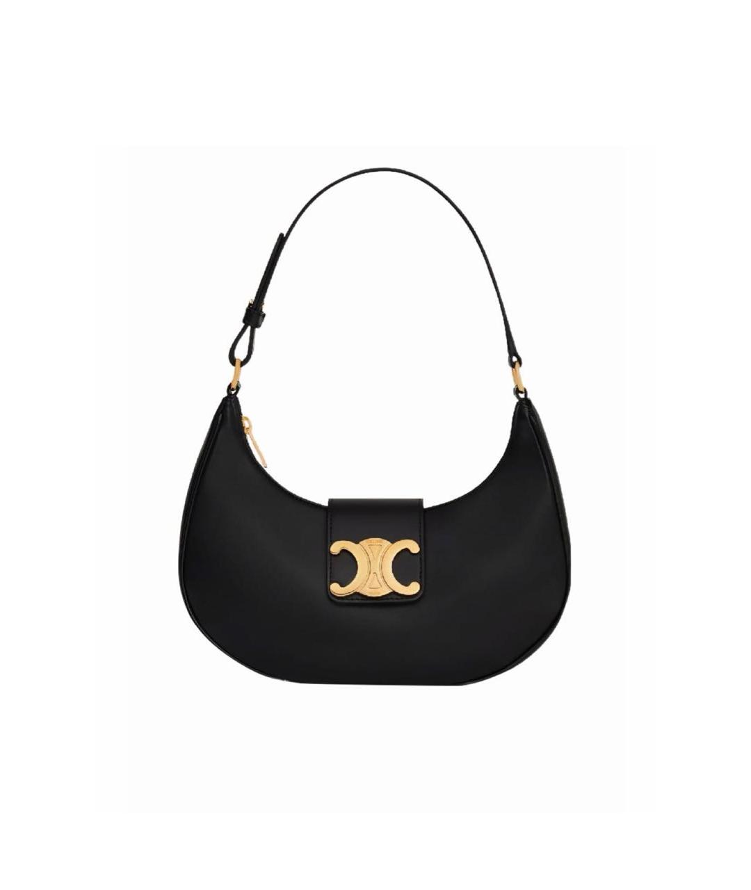 CELINE Черная кожаная сумка с короткими ручками, фото 9