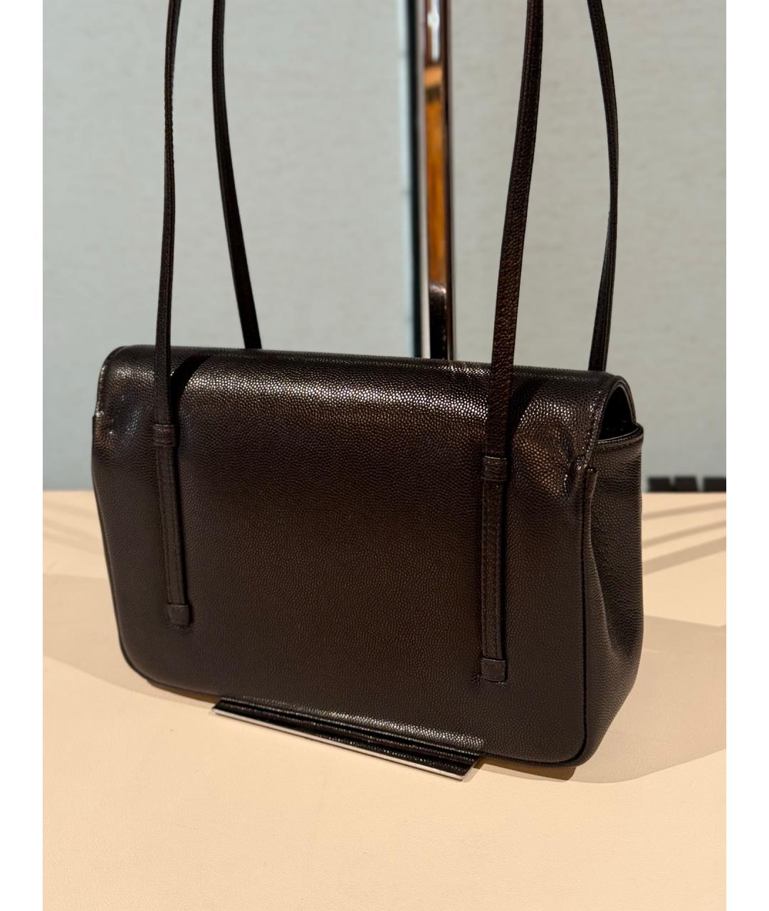 CHANEL Черная кожаная сумка с короткими ручками, фото 7