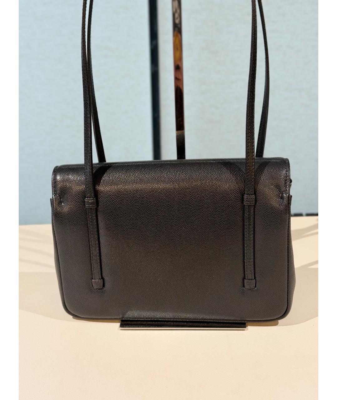 CHANEL Черная кожаная сумка с короткими ручками, фото 6