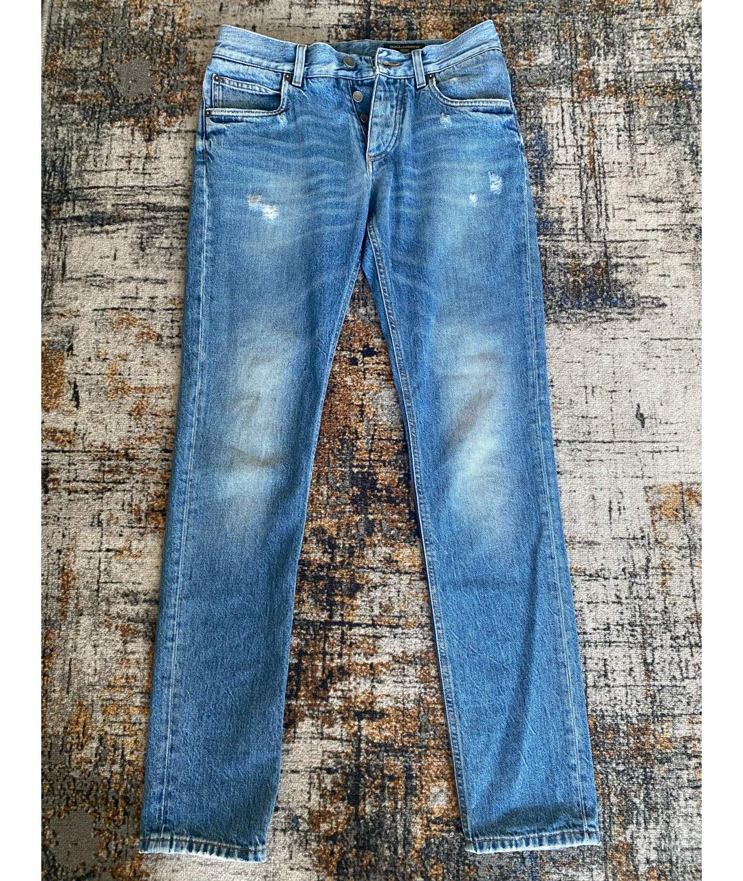 DOLCE&GABBANA Синие хлопковые джинсы скинни, фото 5