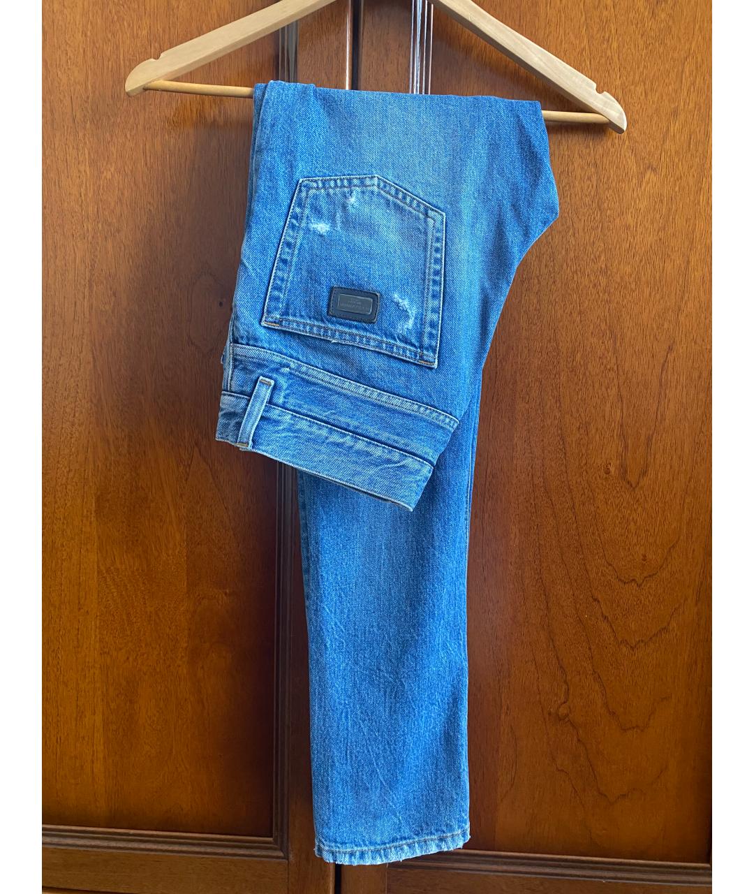 DOLCE&GABBANA Синие хлопковые джинсы скинни, фото 2