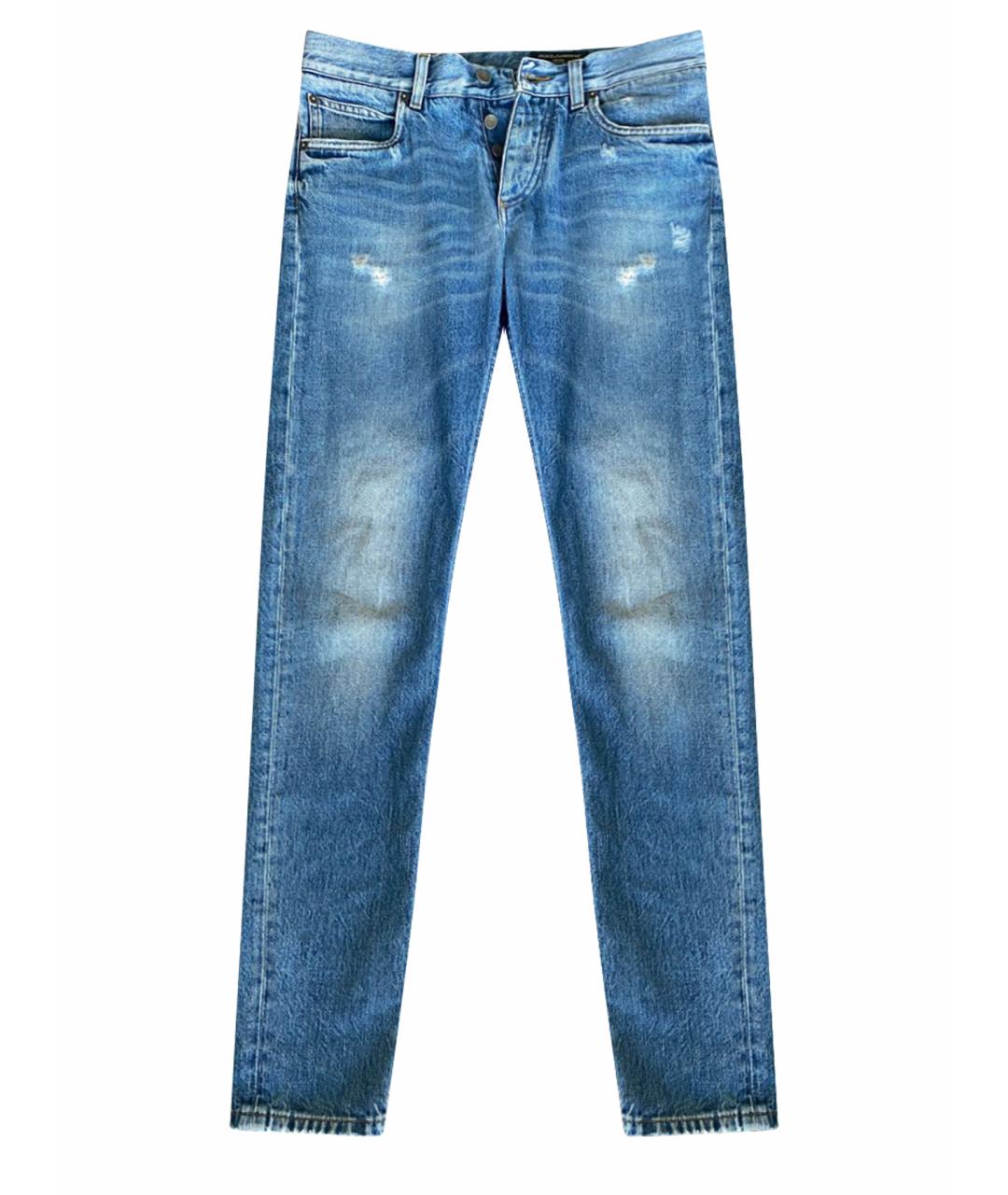 DOLCE&GABBANA Синие хлопковые джинсы скинни, фото 1