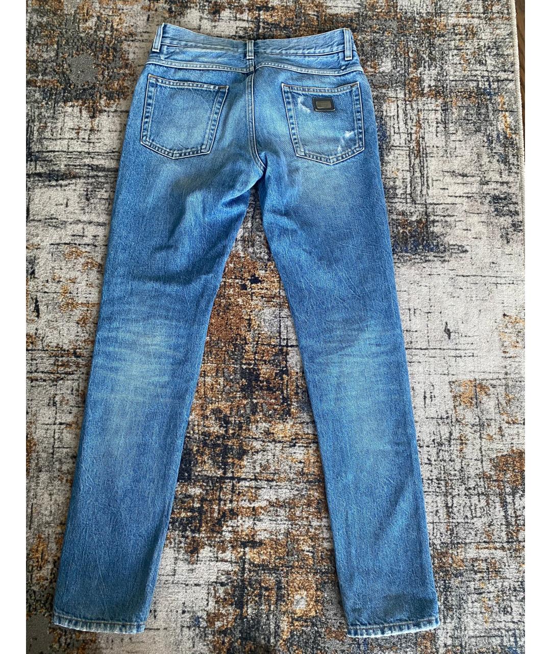 DOLCE&GABBANA Синие хлопковые джинсы скинни, фото 4