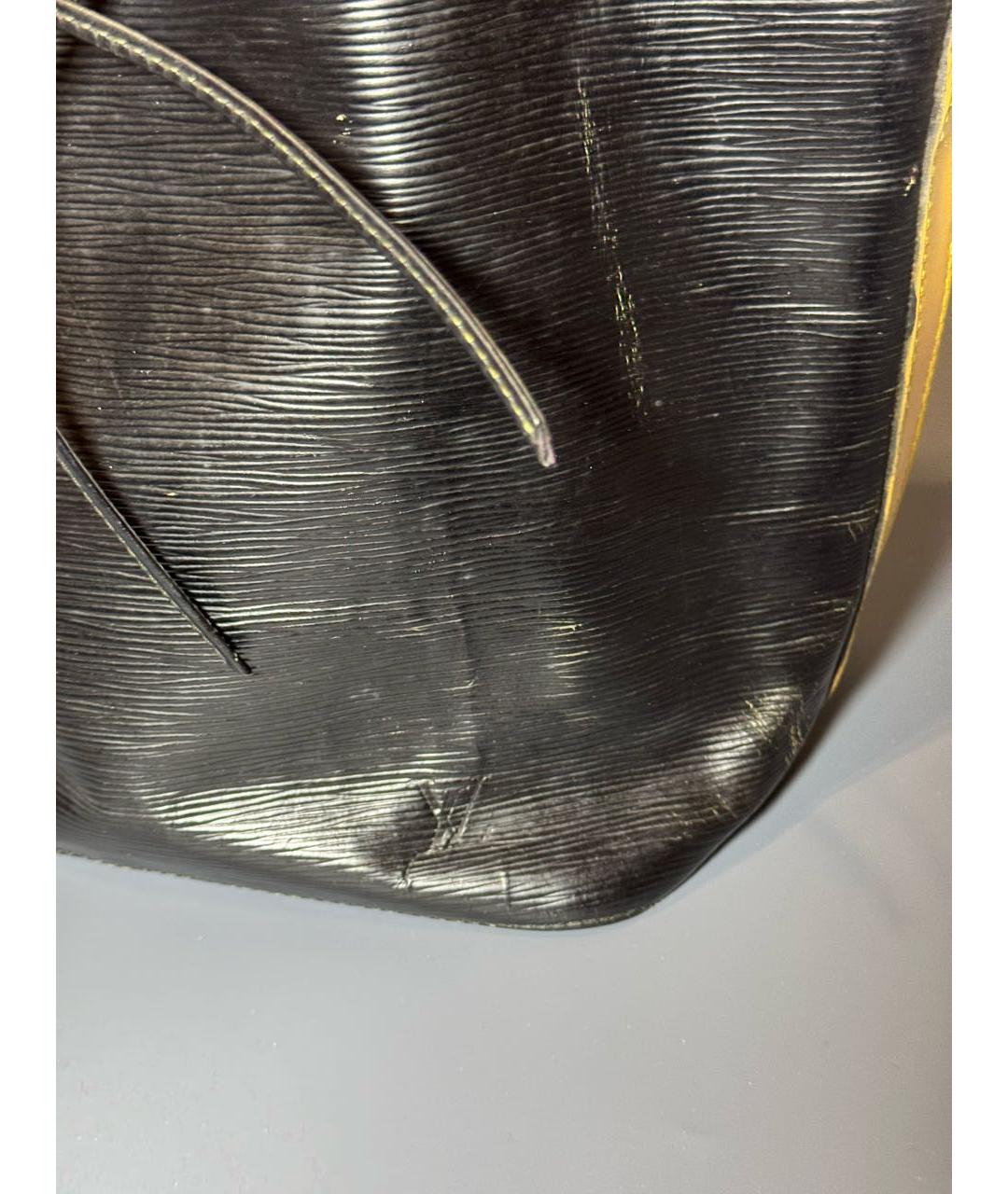 LOUIS VUITTON Черная кожаная сумка через плечо, фото 6