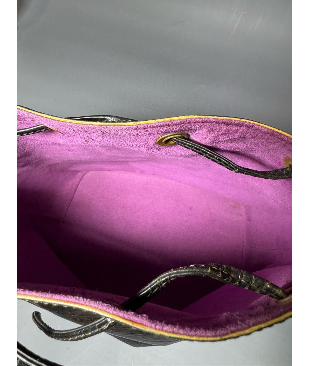 LOUIS VUITTON Черная кожаная сумка через плечо, фото 4