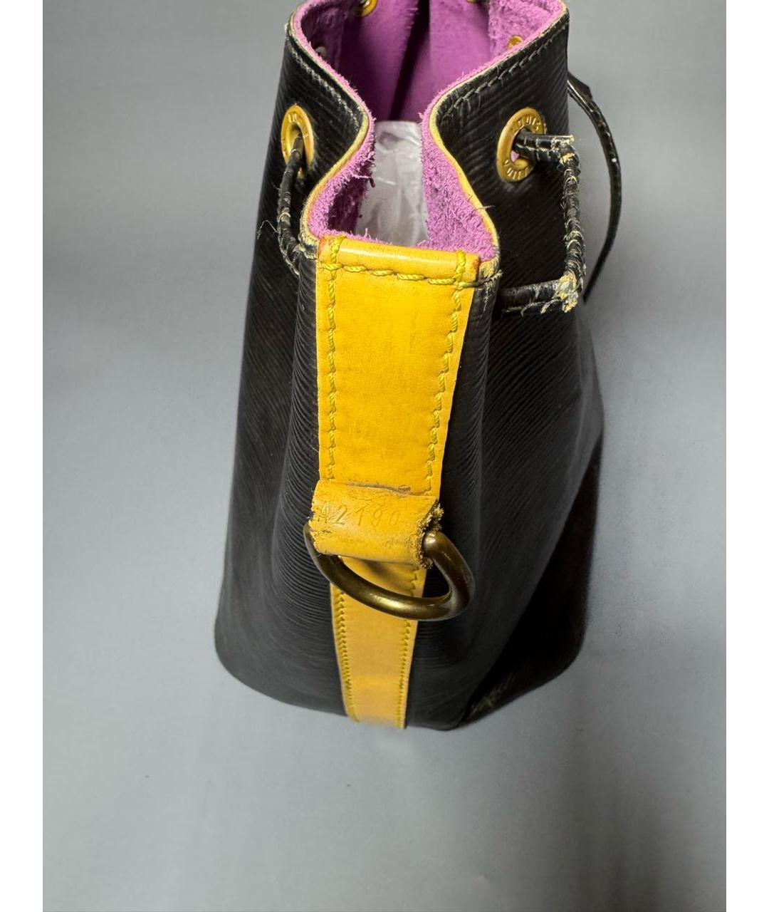 LOUIS VUITTON Черная кожаная сумка через плечо, фото 5