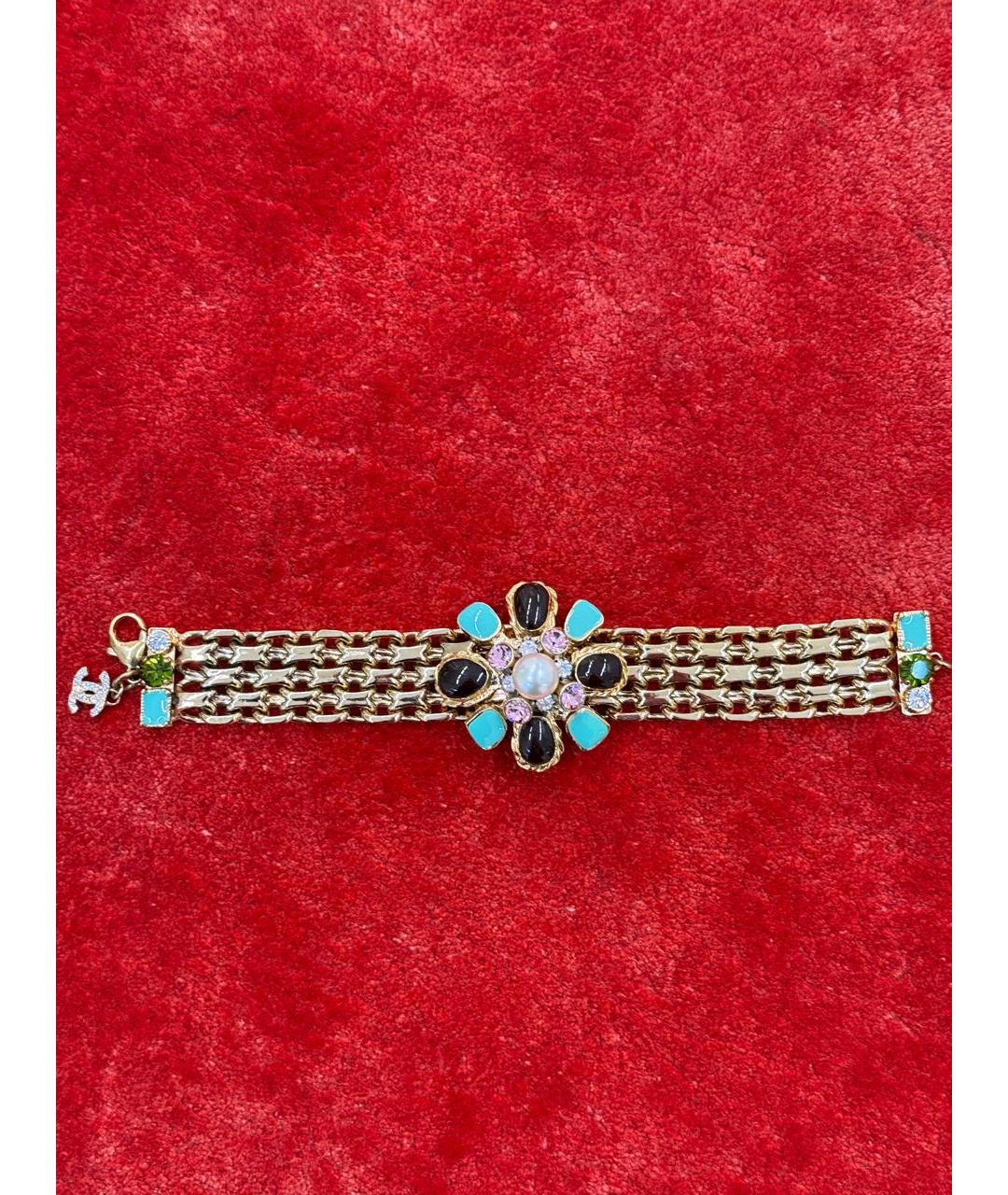 CHANEL Золотой металлический браслет, фото 8