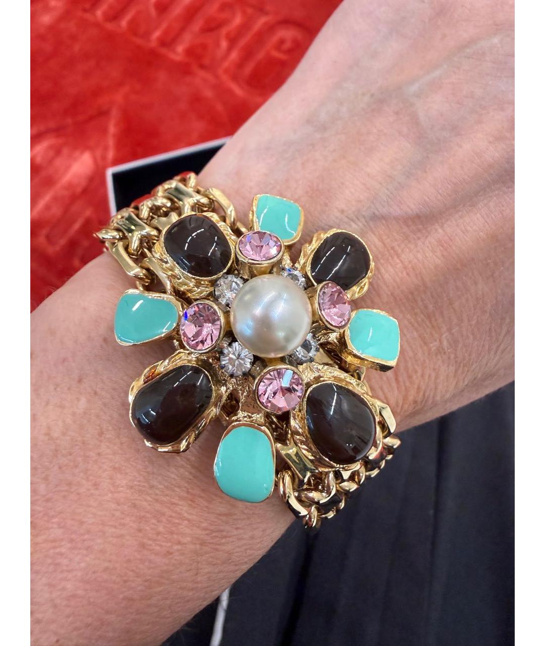 CHANEL Золотой металлический браслет, фото 4