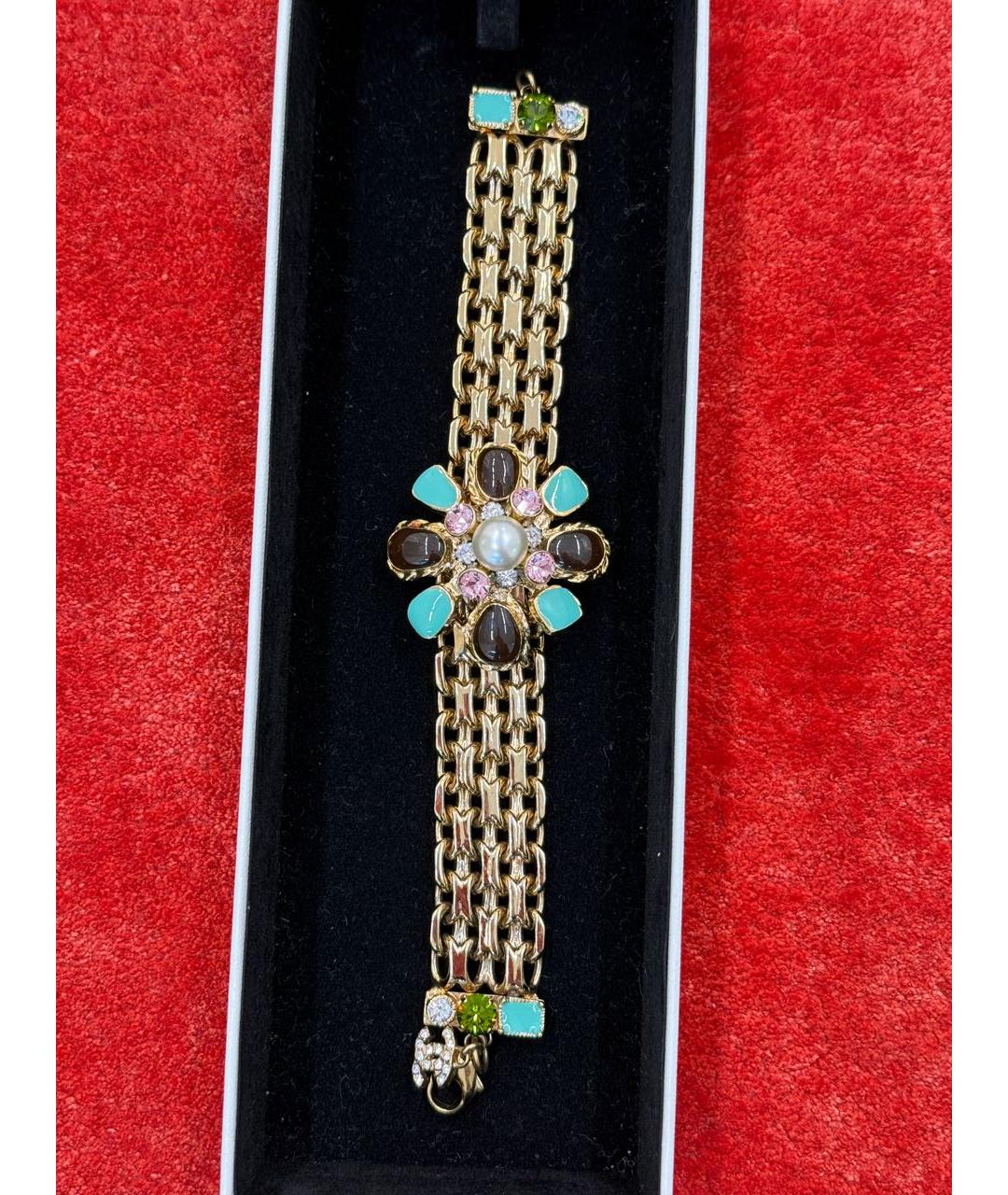 CHANEL Золотой металлический браслет, фото 7