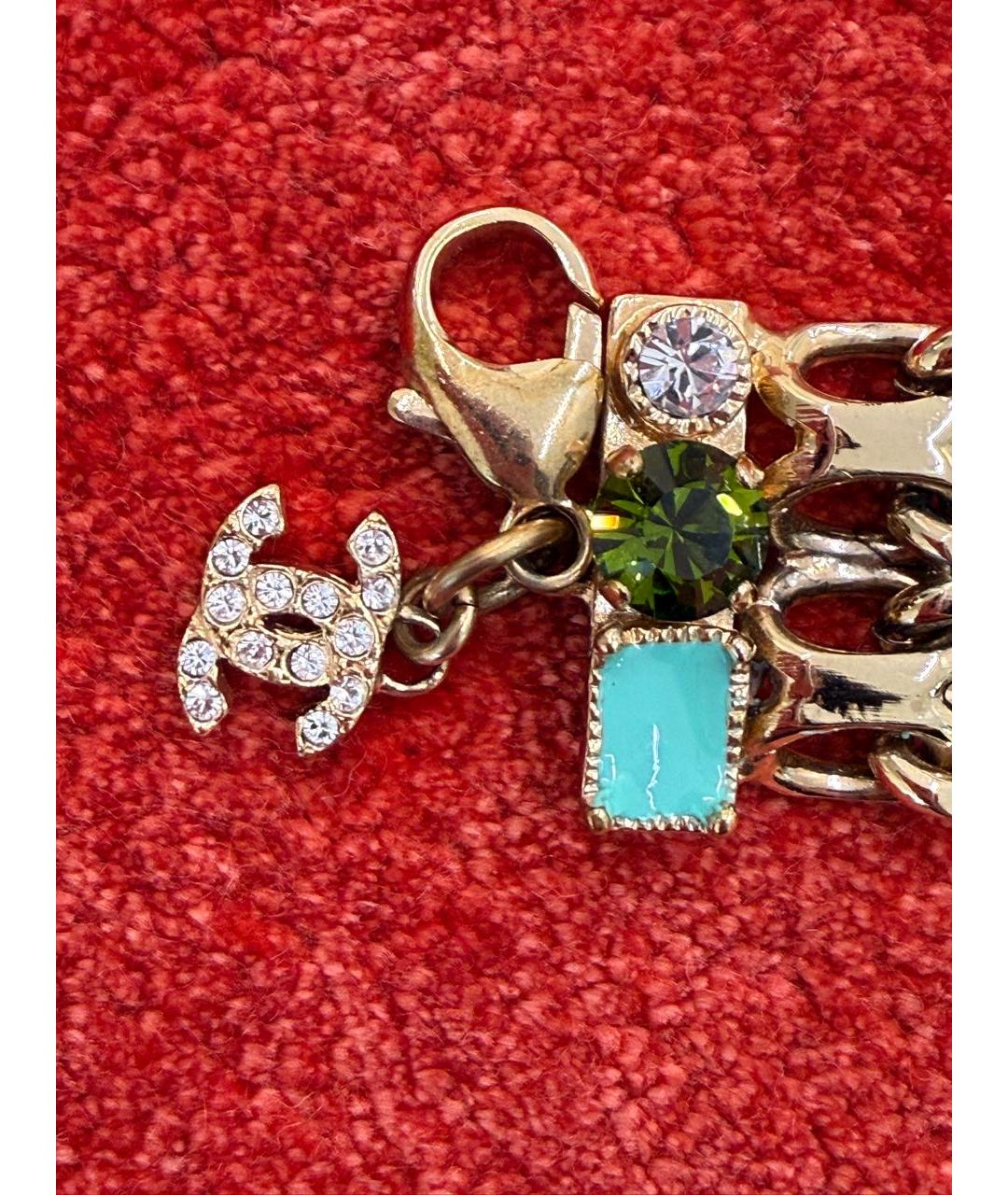 CHANEL Золотой металлический браслет, фото 5