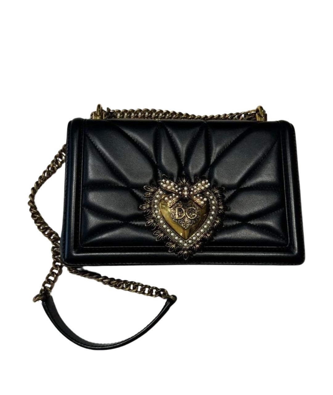 DOLCE&GABBANA Черная кожаная сумка через плечо, фото 1
