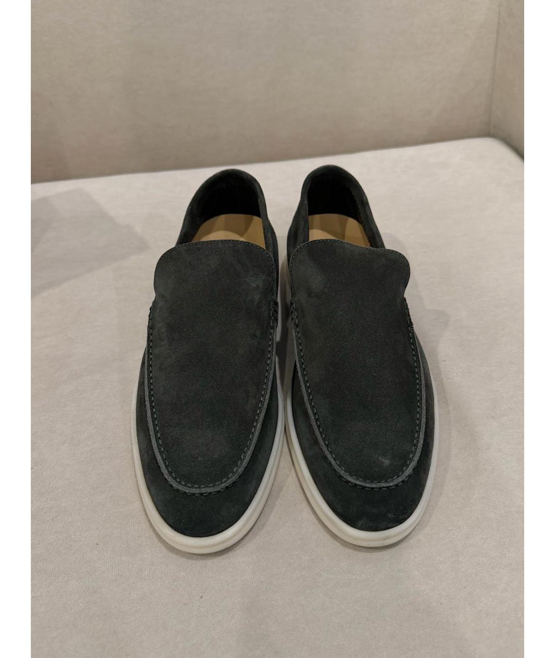 LORO PIANA Зеленые замшевые лоферы, фото 2