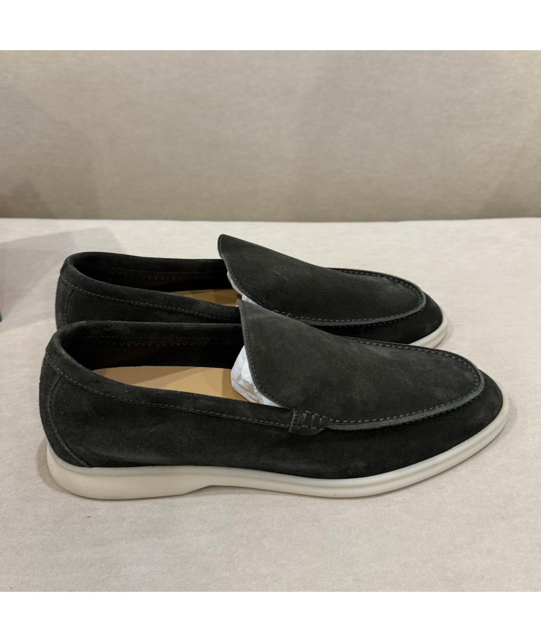 LORO PIANA Зеленые замшевые лоферы, фото 7