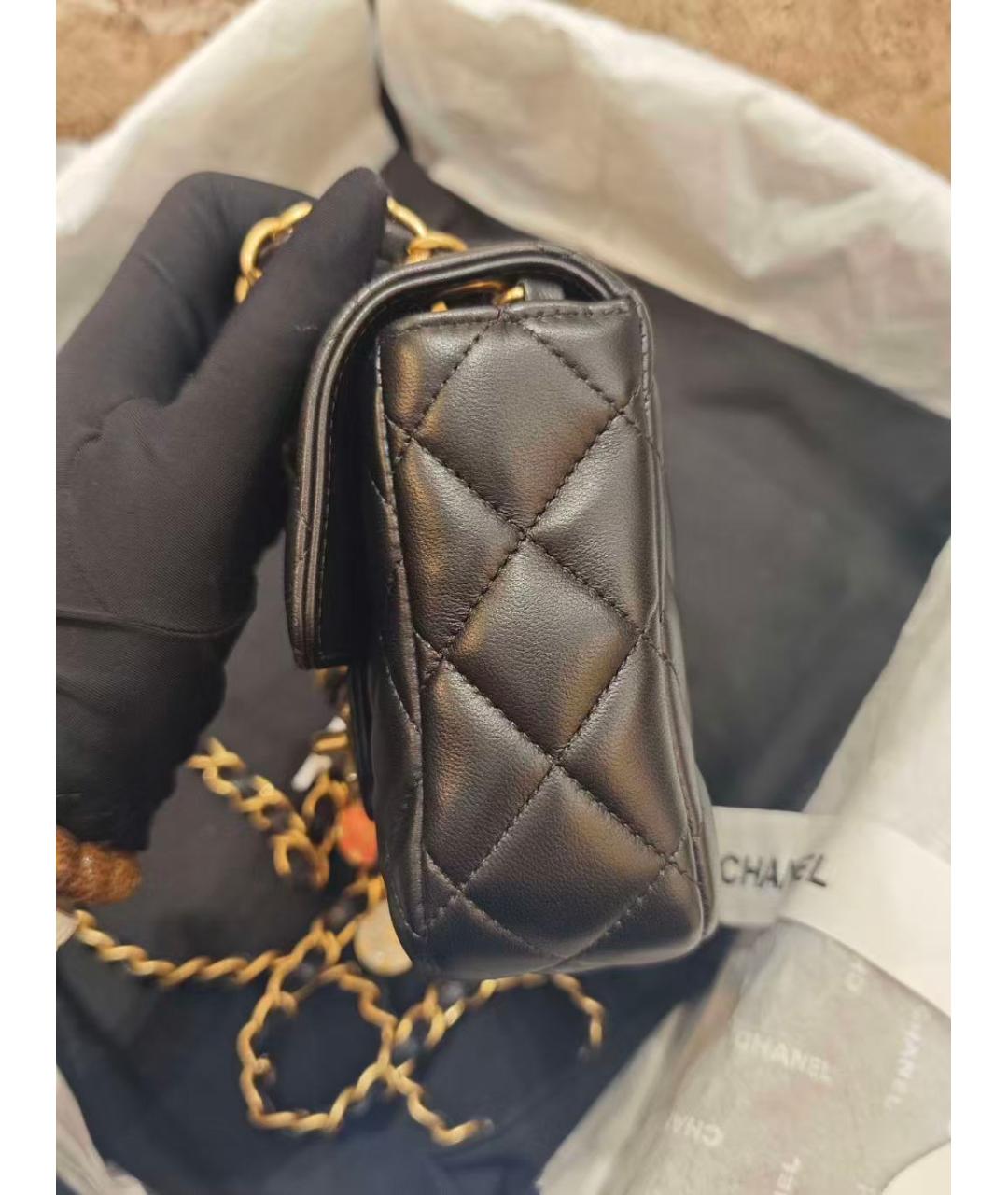 CHANEL Черная кожаная сумка через плечо, фото 5