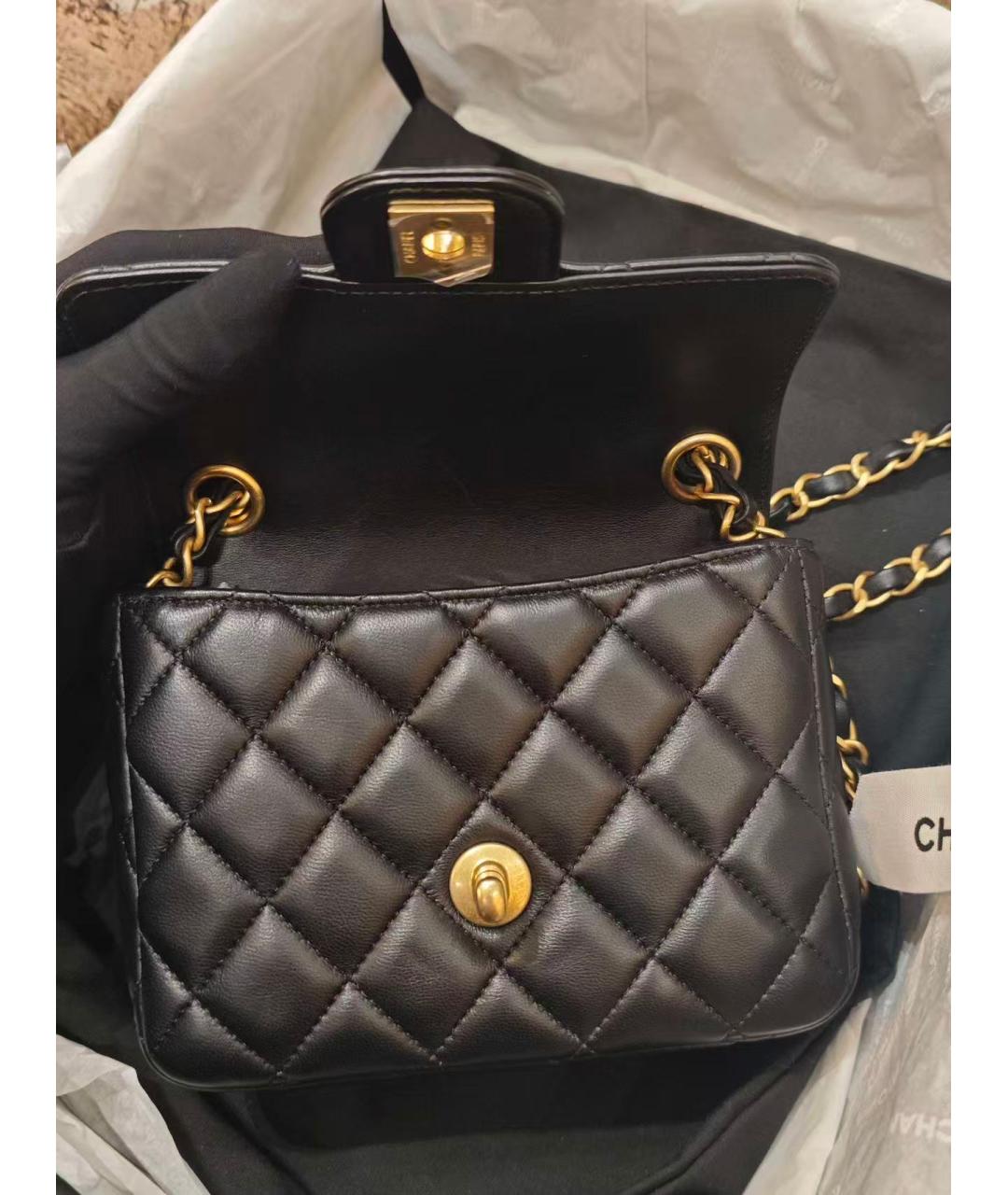 CHANEL Черная кожаная сумка через плечо, фото 3