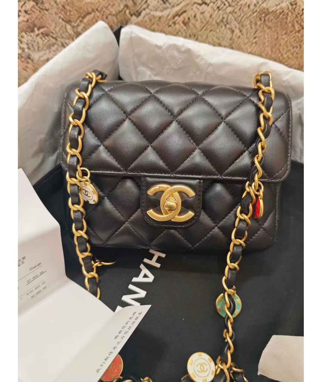 CHANEL Черная кожаная сумка через плечо, фото 2