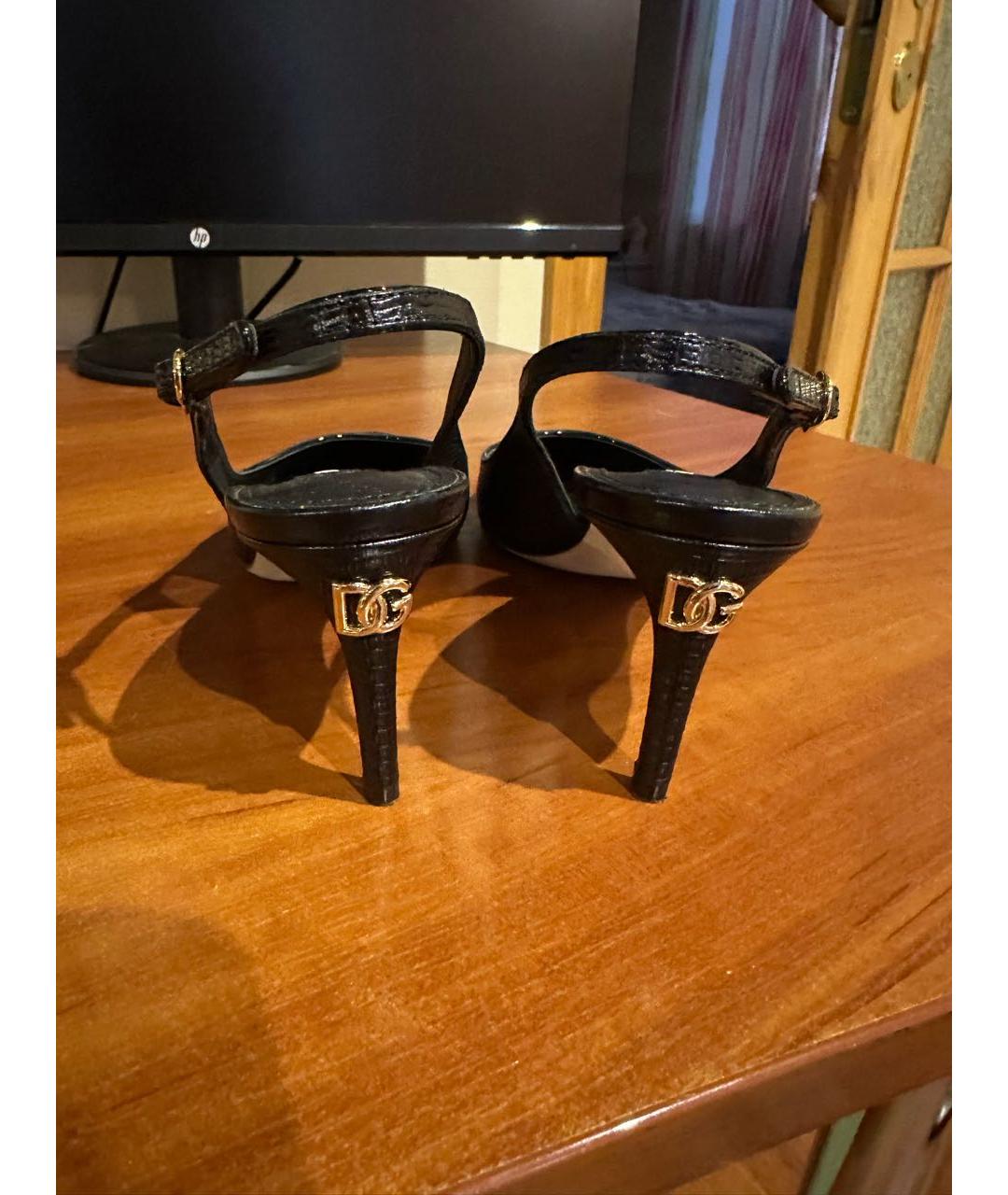 DOLCE&GABBANA Черные кожаные туфли, фото 4