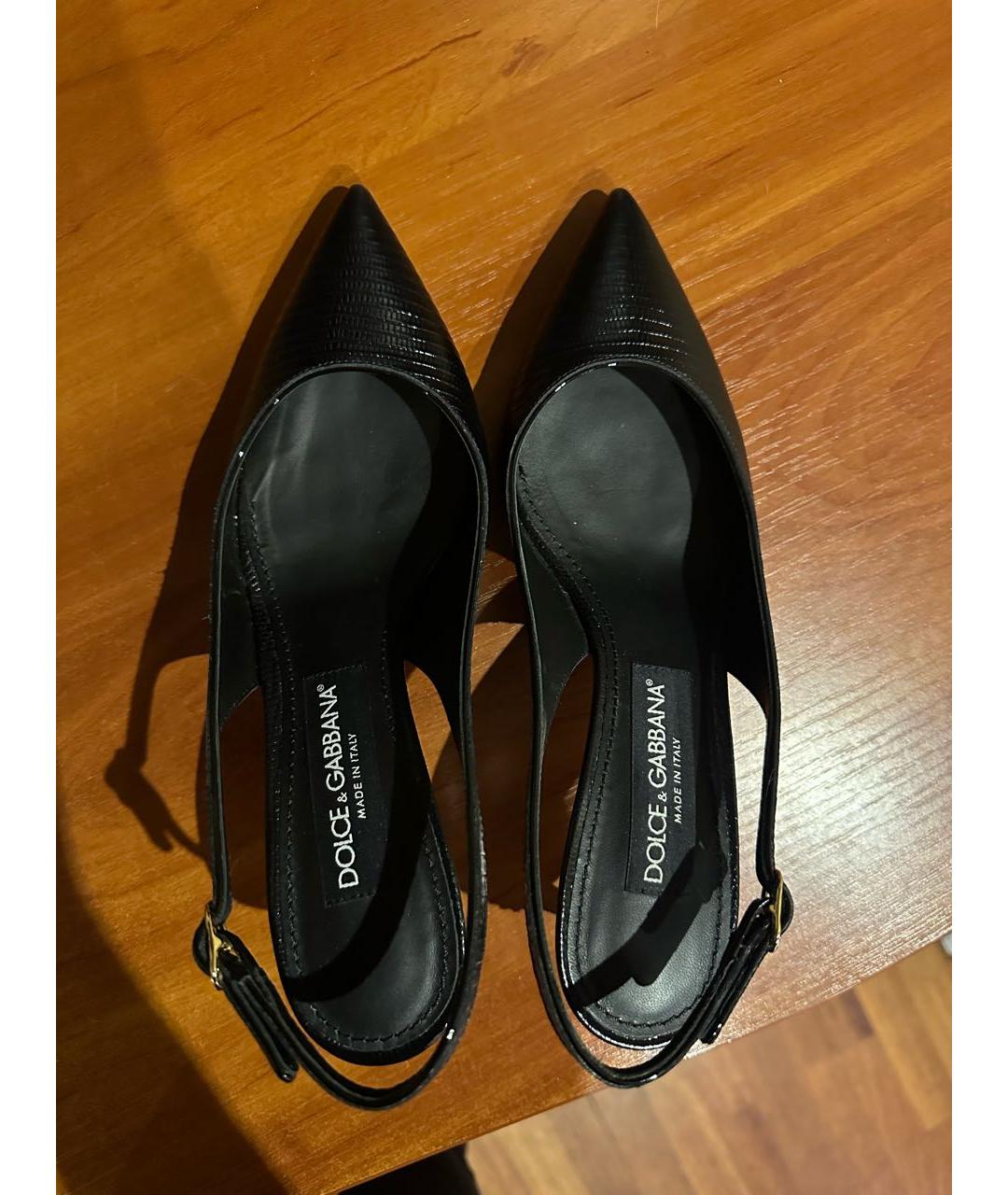 DOLCE&GABBANA Черные кожаные туфли, фото 3