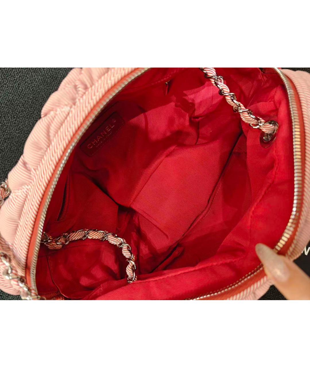 CHANEL Розовая тканевая сумка через плечо, фото 4