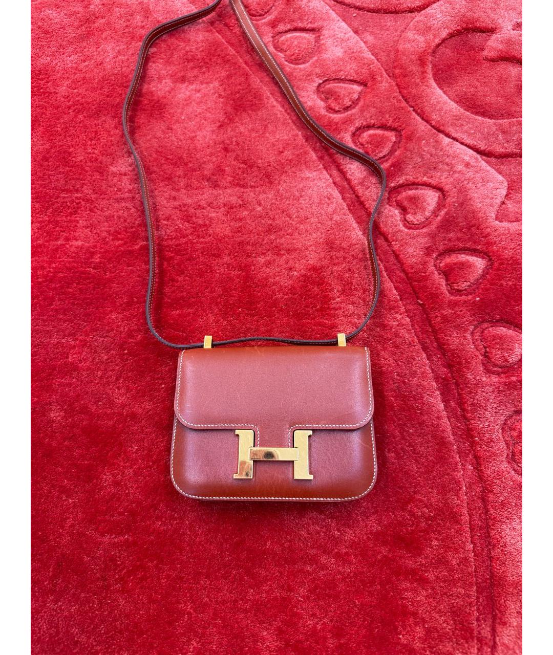 HERMES Коричневая кожаная сумка через плечо, фото 8