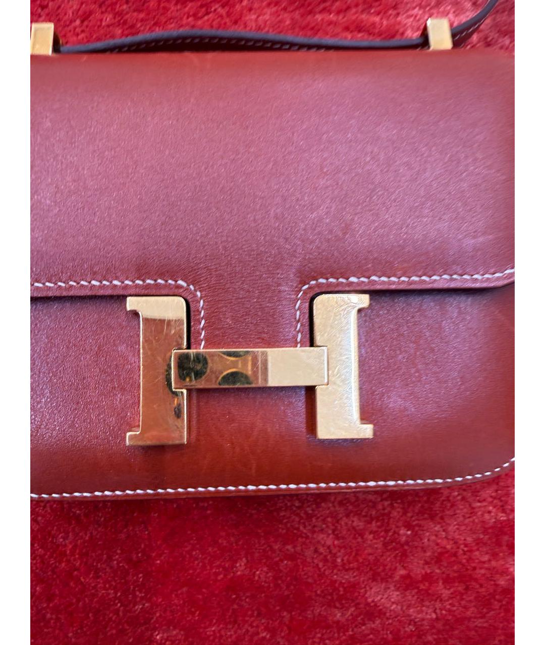 HERMES Коричневая кожаная сумка через плечо, фото 4