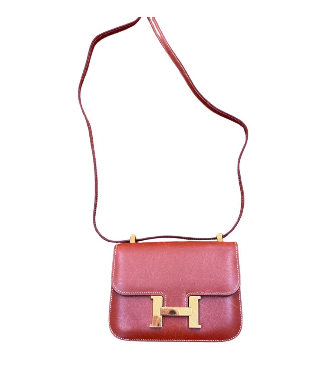 HERMES Коричневая кожаная сумка через плечо, фото 1