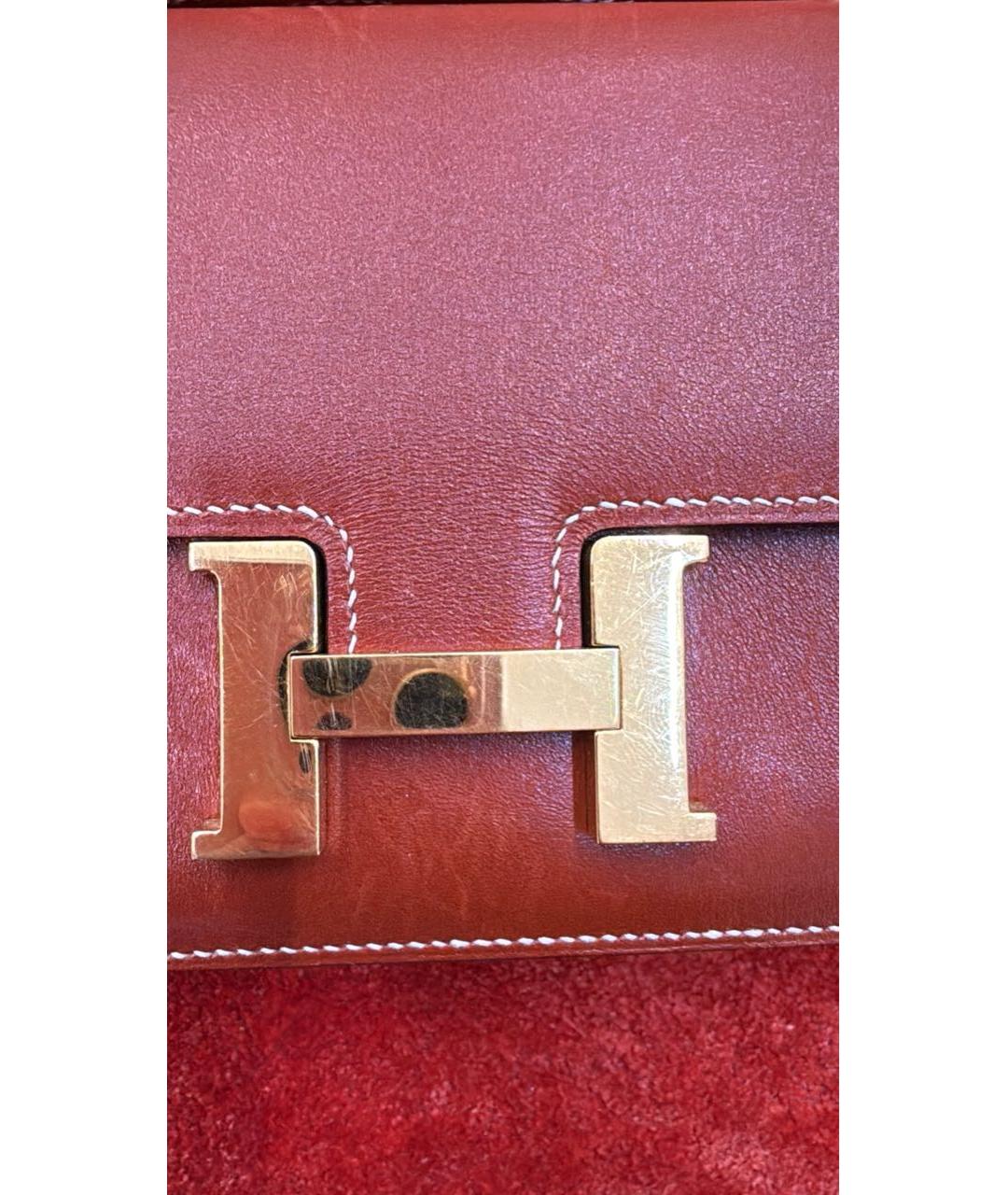 HERMES Коричневая кожаная сумка через плечо, фото 7