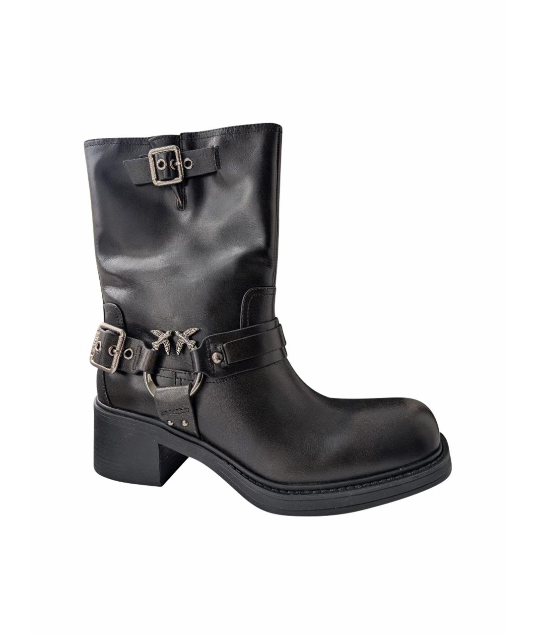 PINKO Коричневые кожаные сапоги, фото 1