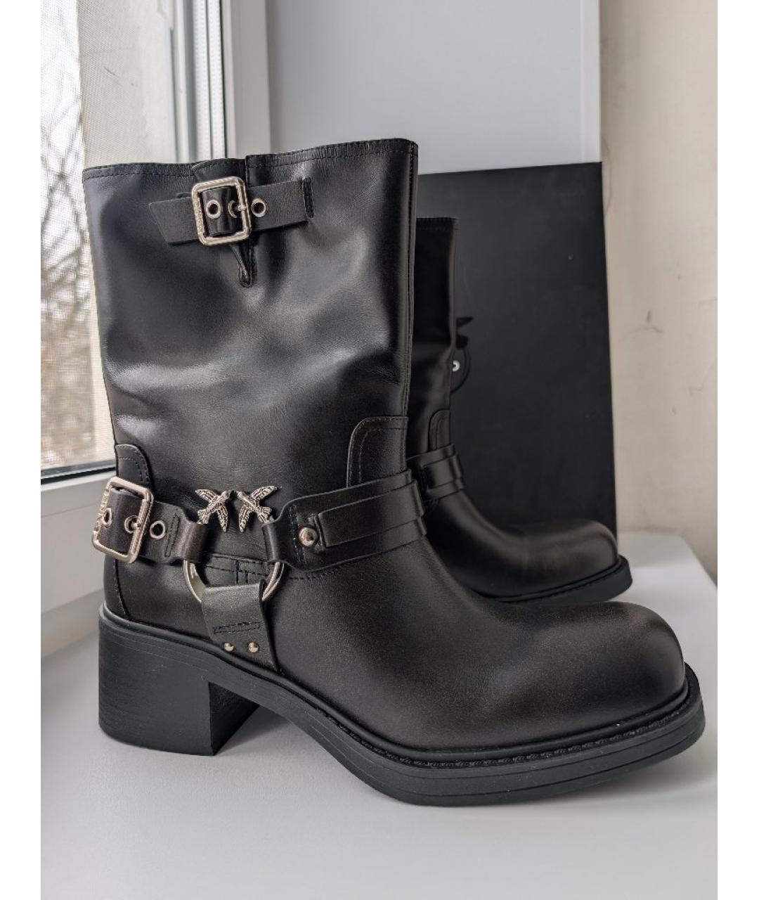 PINKO Коричневые кожаные сапоги, фото 8