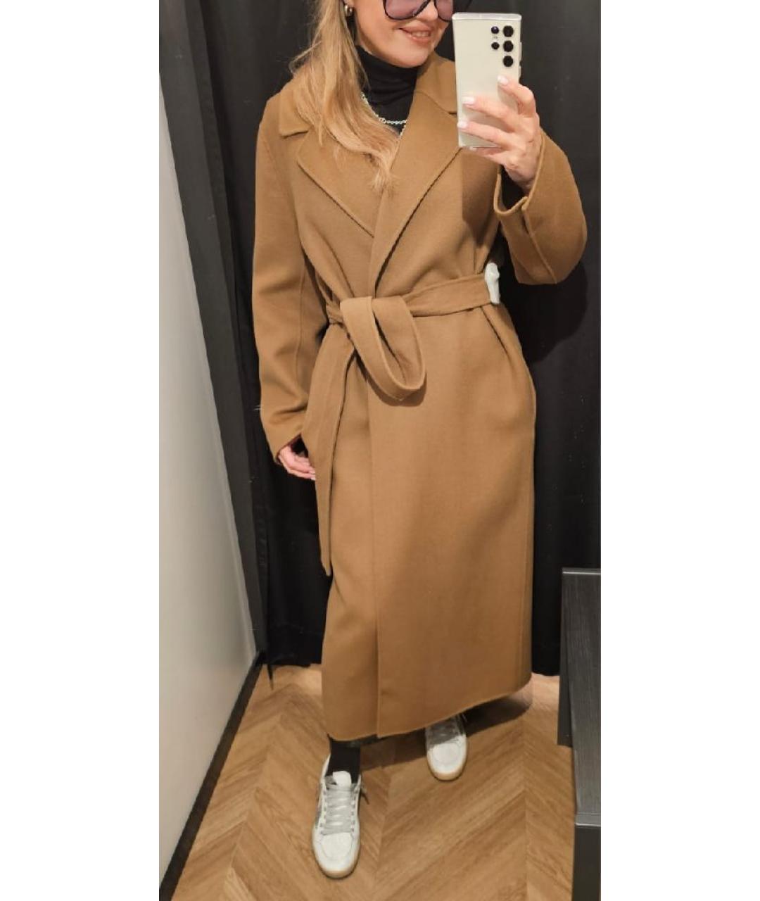 MAX MARA Коричневое шерстяное пальто, фото 7