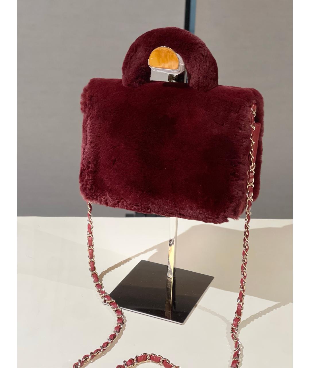 CHANEL Красная кожаная сумка с короткими ручками, фото 4