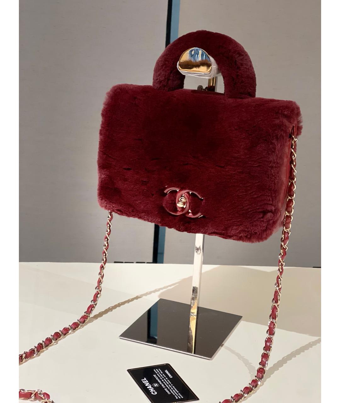 CHANEL Красная кожаная сумка с короткими ручками, фото 2