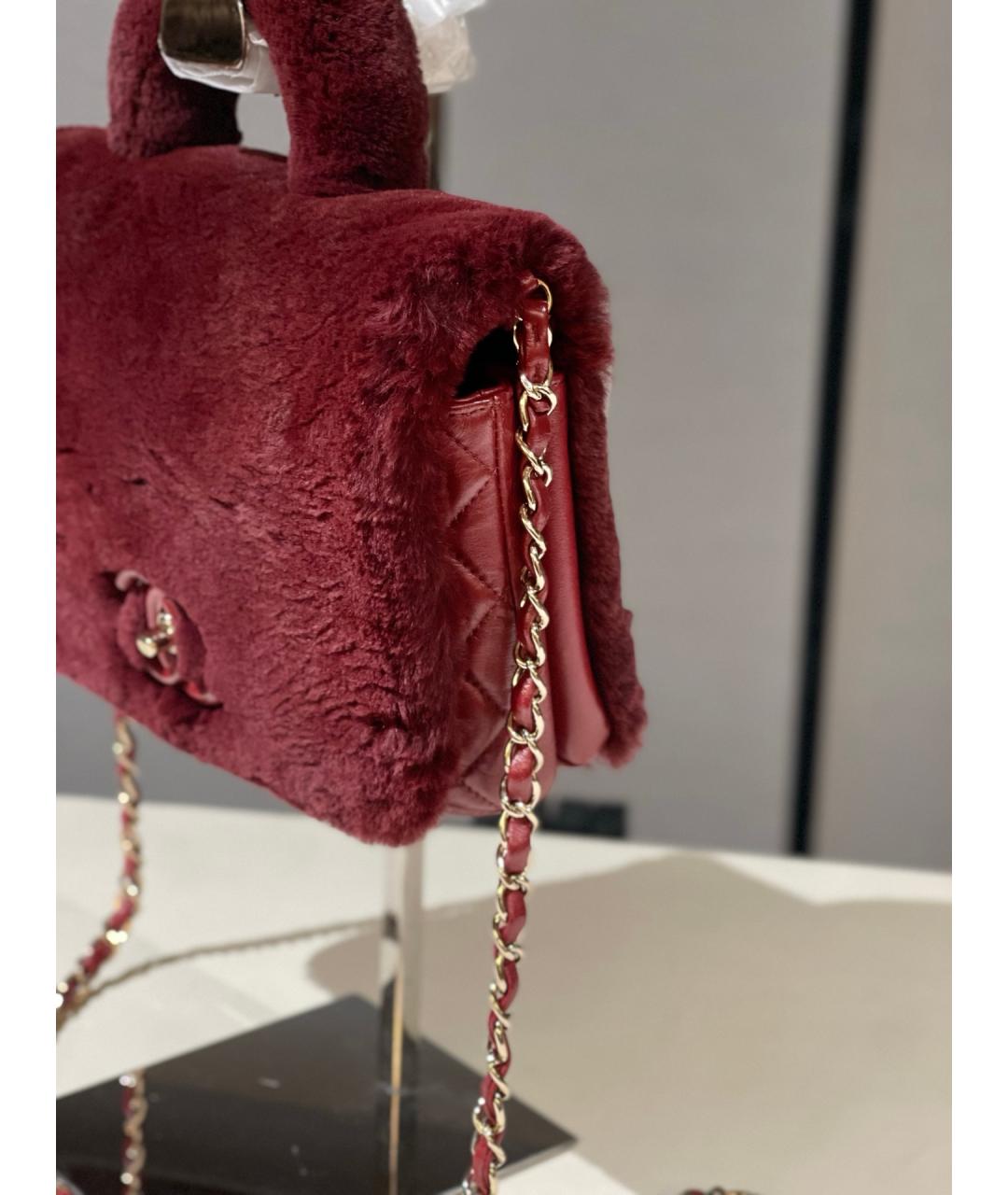 CHANEL Красная кожаная сумка с короткими ручками, фото 3