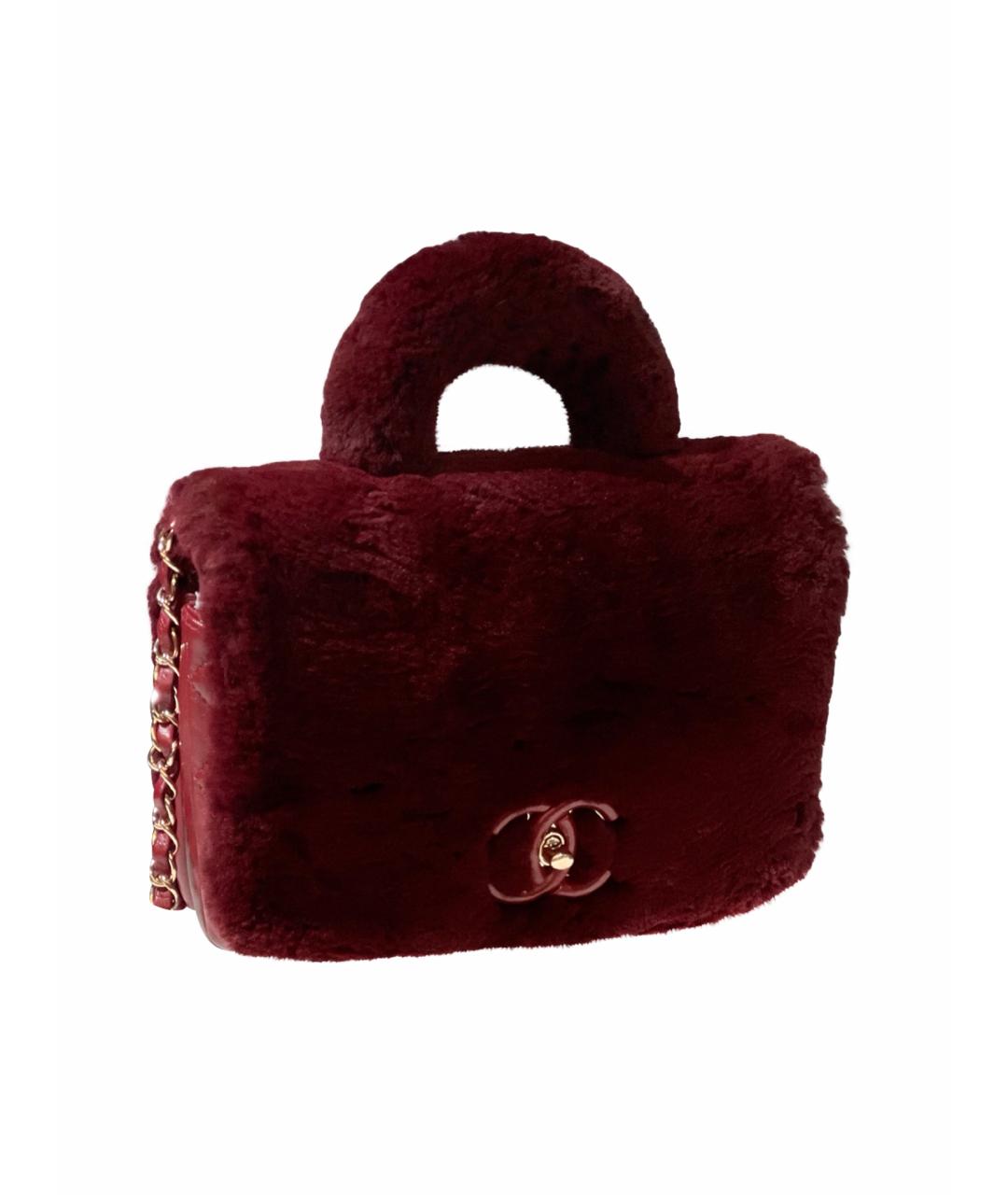 CHANEL Красная кожаная сумка с короткими ручками, фото 1