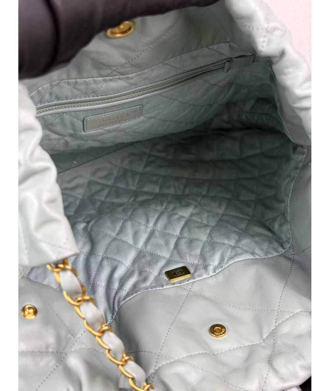 CHANEL Зеленая кожаная сумка тоут, фото 5