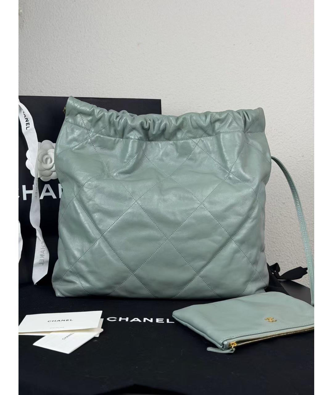 CHANEL Зеленая кожаная сумка тоут, фото 3