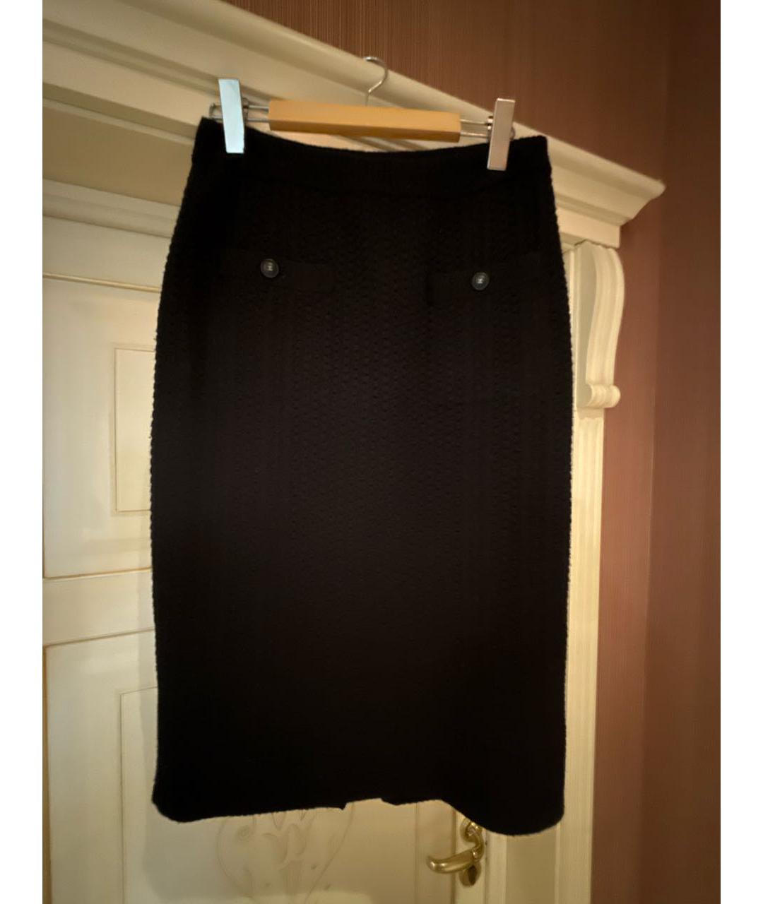 CHANEL Черная кашемировая юбка миди, фото 6