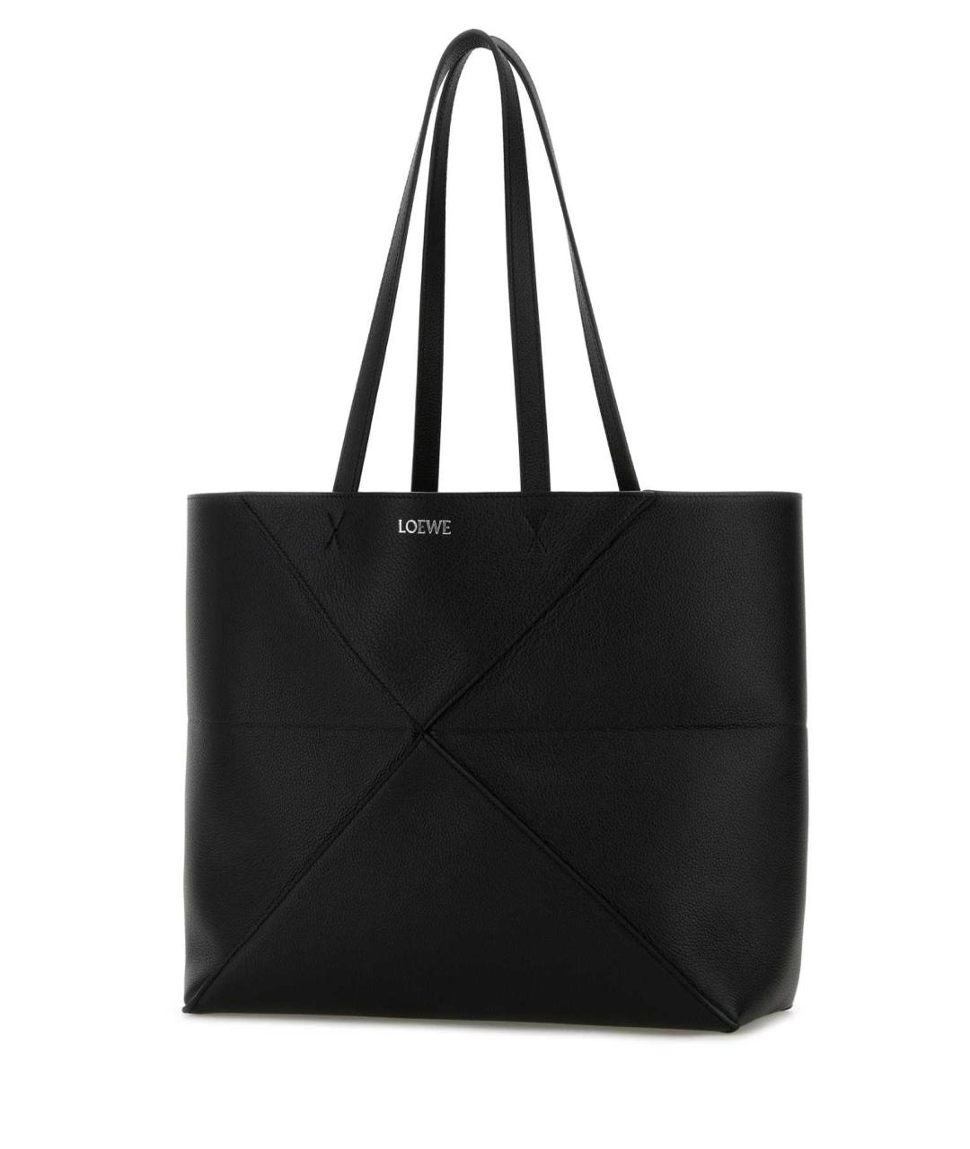 LOEWE Черная кожаная сумка тоут, фото 2