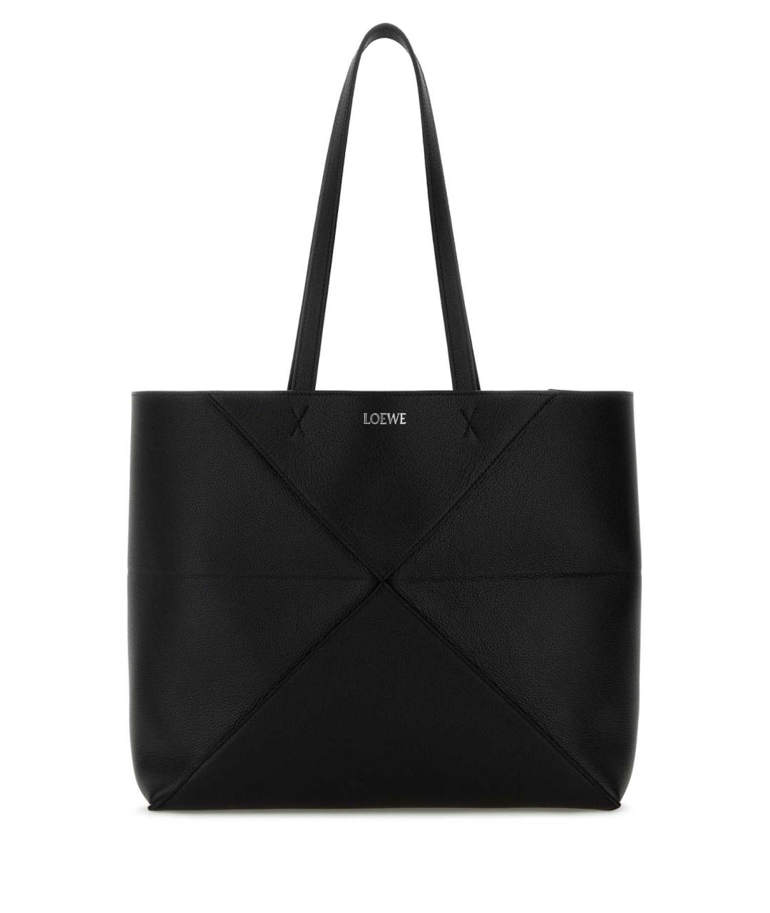 LOEWE Черная кожаная сумка тоут, фото 1