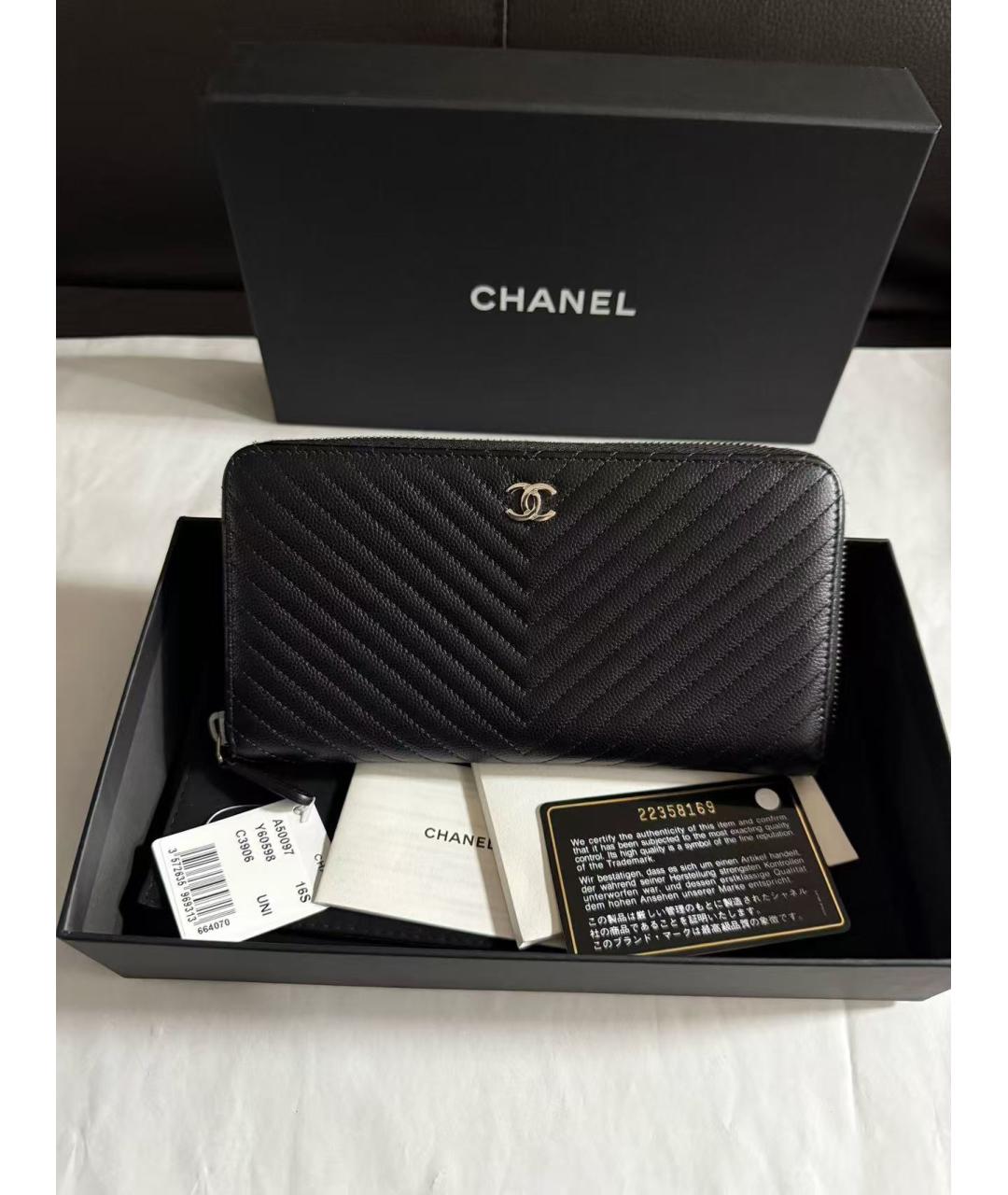 CHANEL Черный кошелек, фото 6