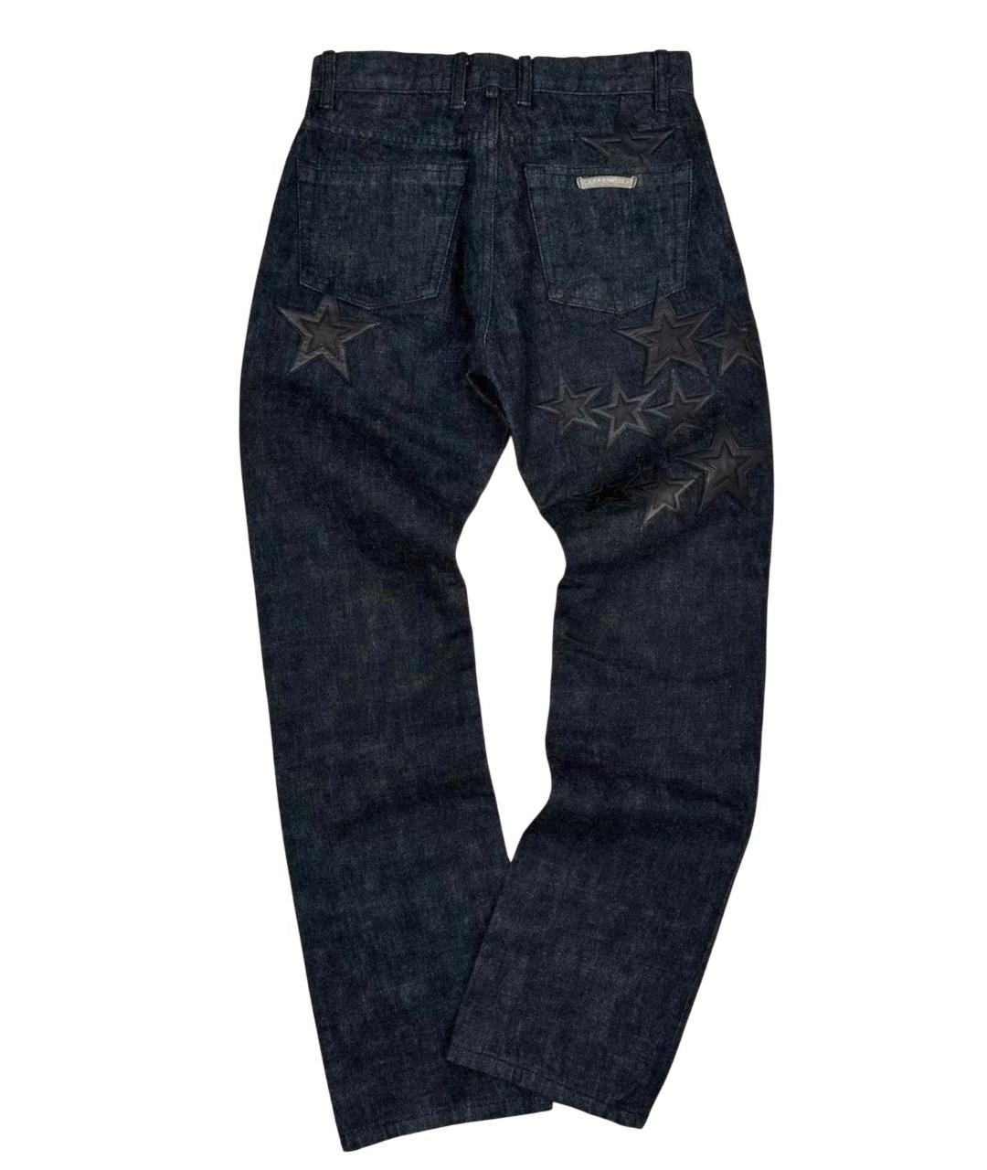 CHROME HEARTS Темно-синие хлопковые прямые джинсы, фото 2