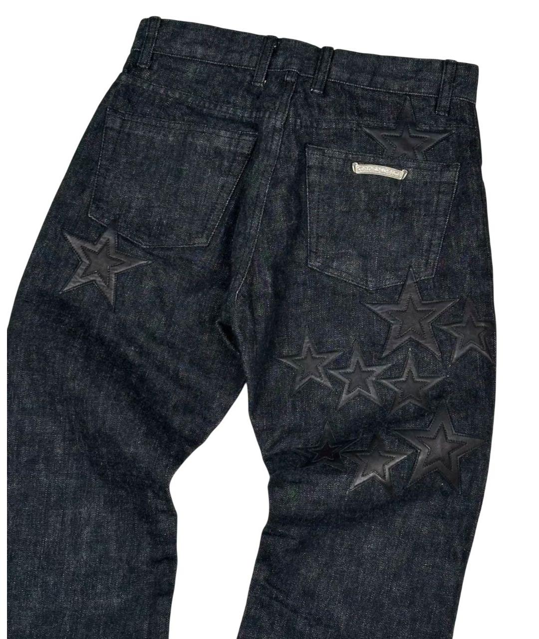 CHROME HEARTS Темно-синие хлопковые прямые джинсы, фото 3