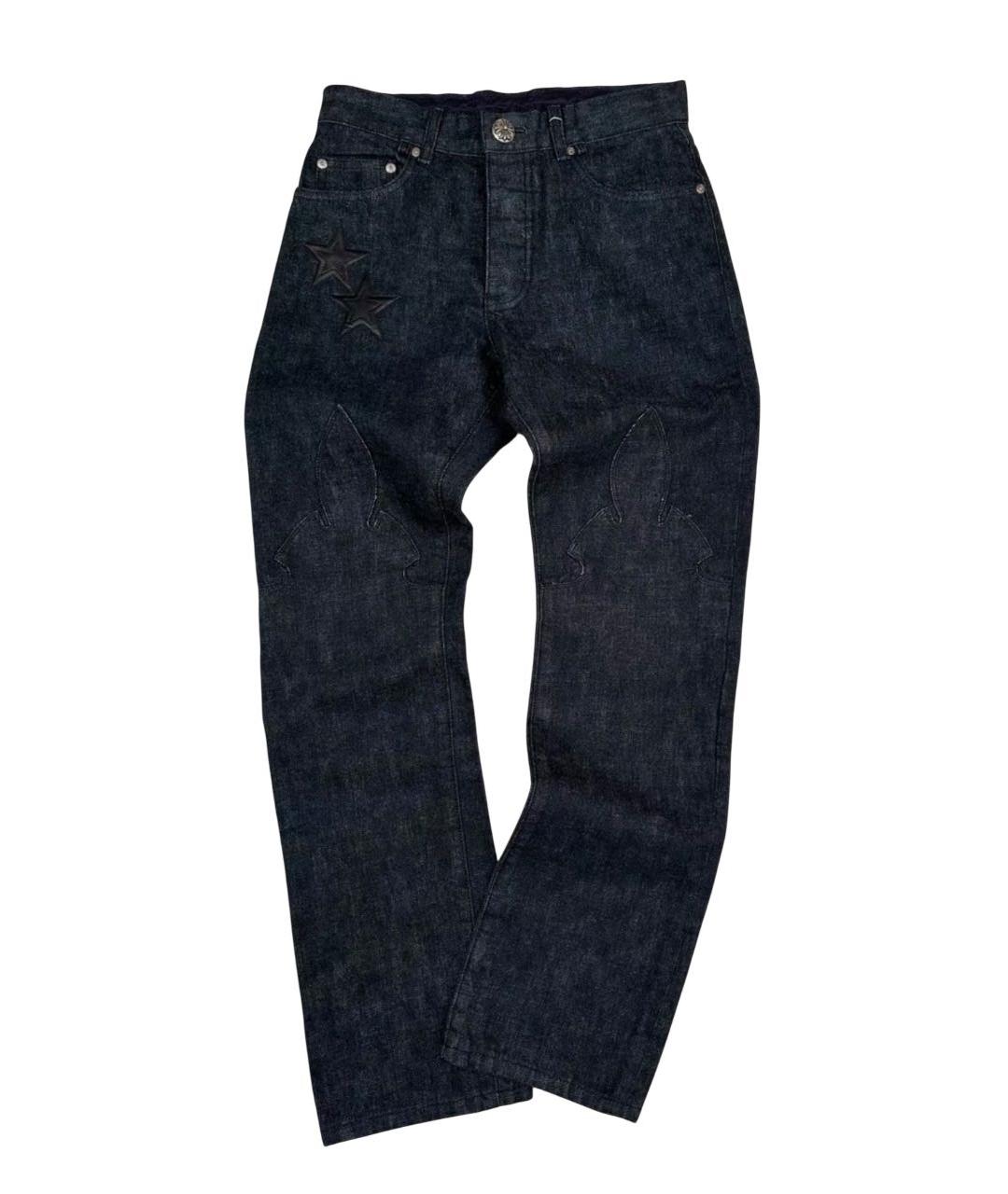 CHROME HEARTS Темно-синие хлопковые прямые джинсы, фото 4