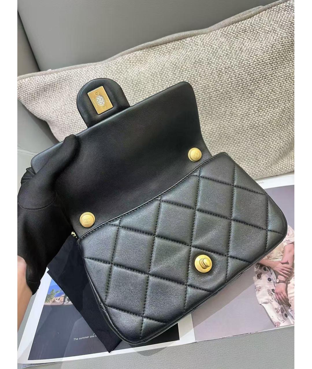 CHANEL Черная кожаная сумка через плечо, фото 6